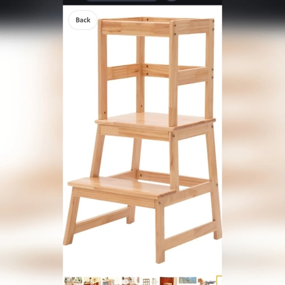Kids Kitchen Step Stool with Safety Rail Toddler Learning Stool Montessori Tower